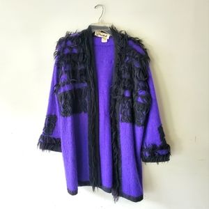 Primo sweater jacket - purple w/ black trim